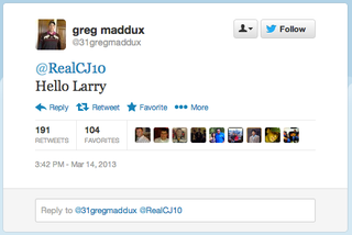 Illustration for article titled Greg Maddux Is On Twitter, Maybe, And He's Wonderful